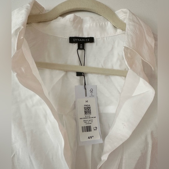 Dynamite White Button Up Shirt - Picture 3 of 3